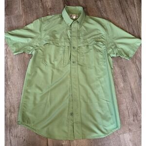 Duluth Trading Company Cool Plus Vented Green SS Shirt Men's‎ Medium S Comfy EUC